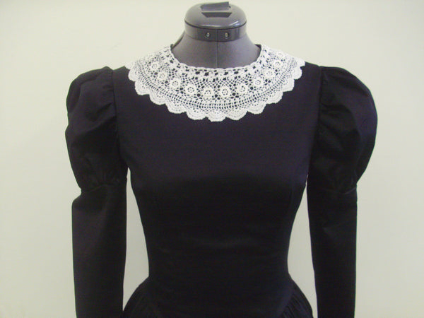 1890s silhouette Black Victorian Dress