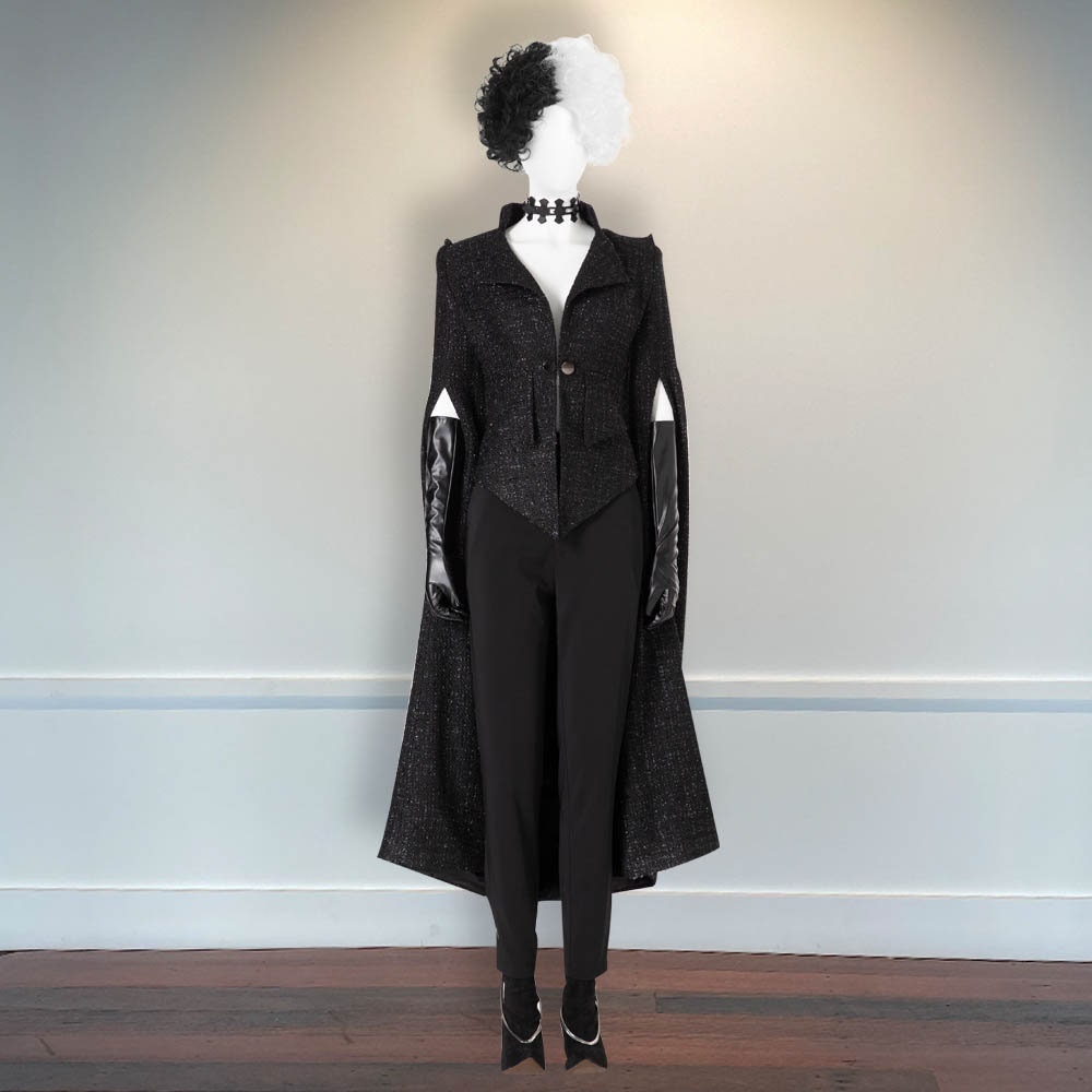 Outfit Movie Cruella De Vil Halloween Outfit Cruella De Vil Black Coat –  Cosplayrr