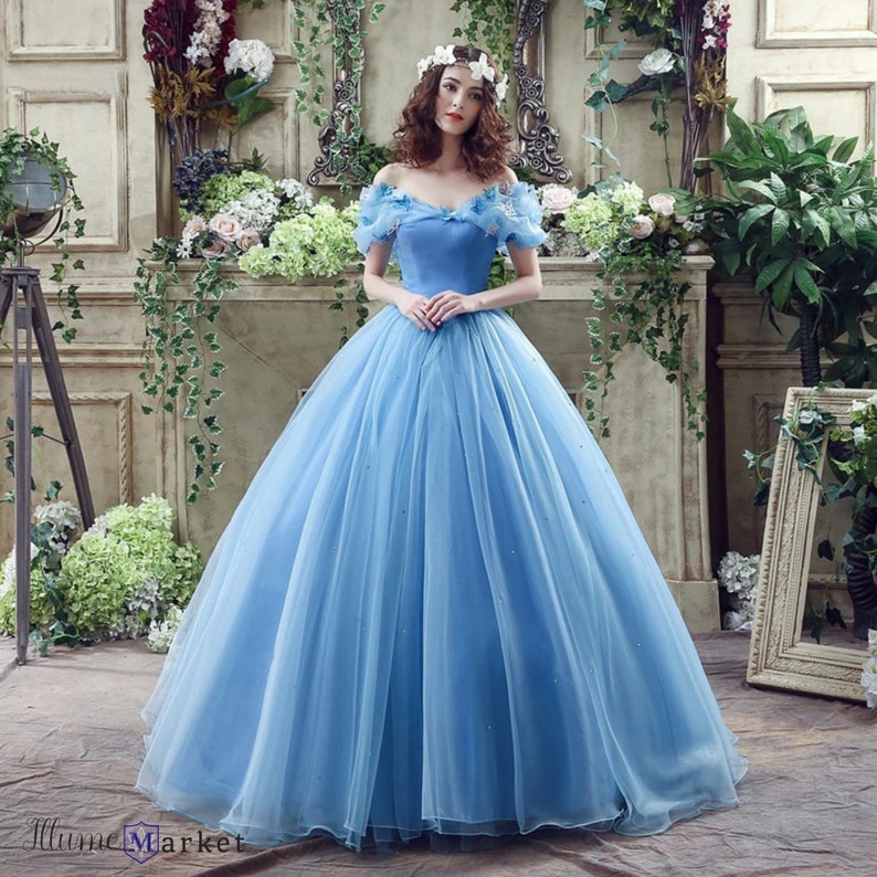 cinderella movie 2015 dress Cinderella Costume 2015 Cinderella Dress Adult with Hoop Skirt Handmad –  Cosplayrr