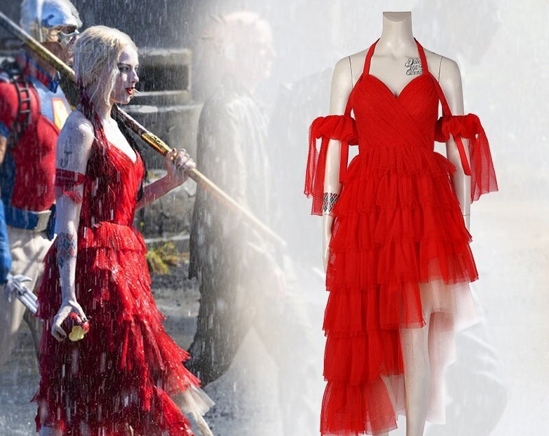 Harley Quinn Red Dress Cosplay Costume – Cosplayrr