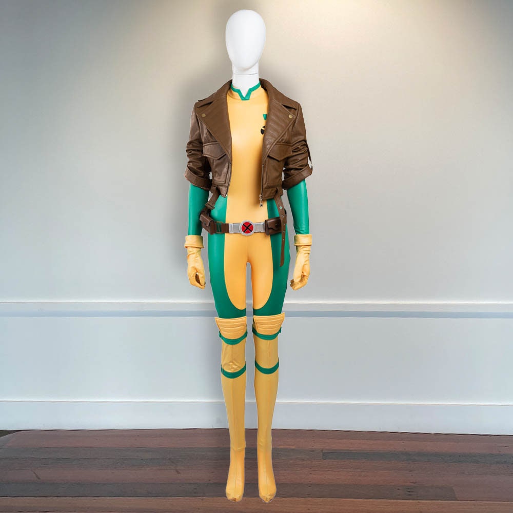 Womens Superhero Costume X-Men Rogue Anna Marie Halloween Cosplay