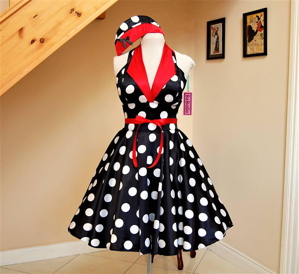 Polka dots black white Pin up dress Rockabilly dress Cosplayrr