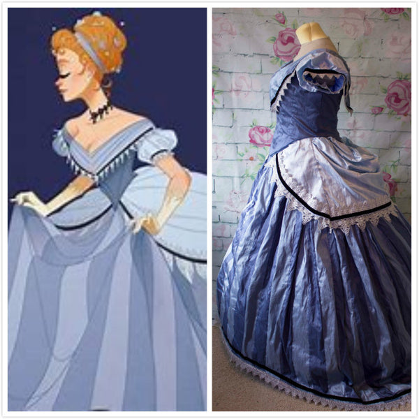 1860's Cinderella Dress Cosplay Costume with petticoat