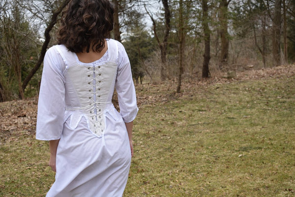 18th Century Stay Historical Corset White Costume