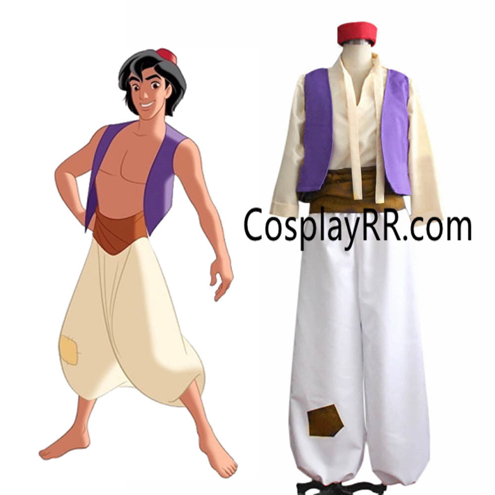 Adult Aladdin Costume with Suit Vest Shirt Pants Hat – Cosplayrr