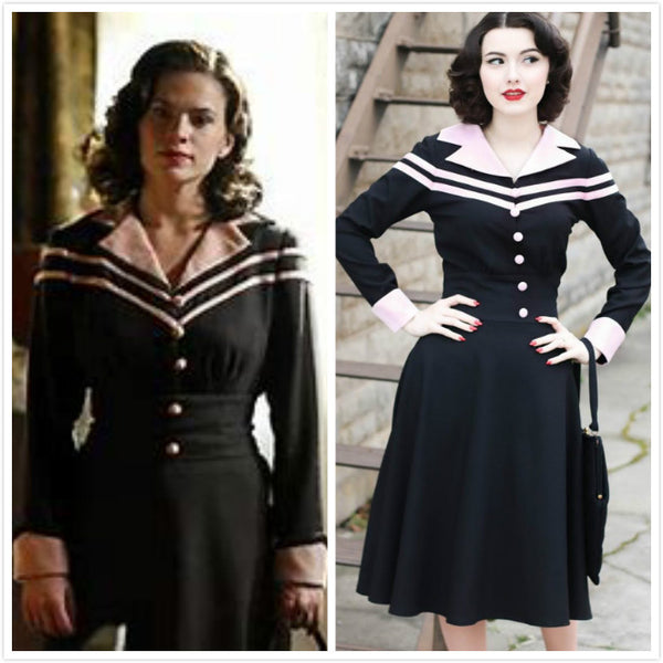 Agent Carter Costume Cosplay Swing Dress