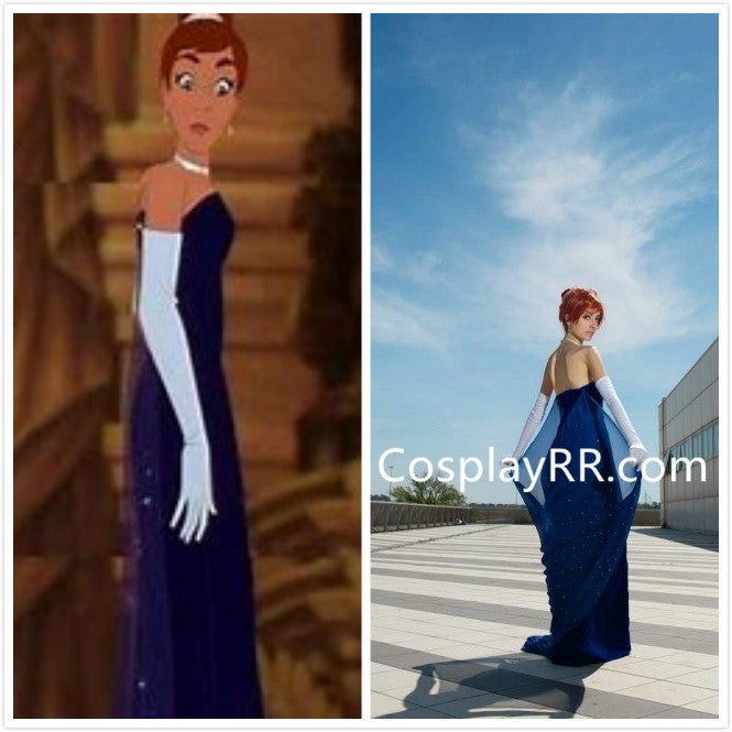 Anastasia costume blue dress cosplay plus size