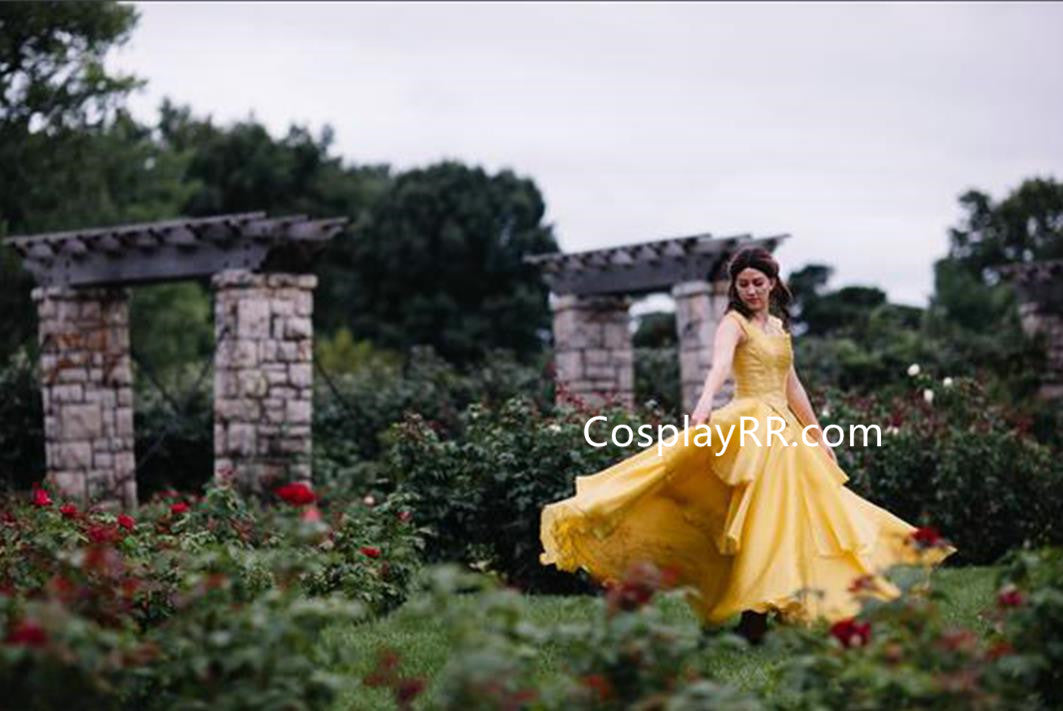 live action belle dress Beauty and the Beast Belle Dress Cosplay Costume 2017 Live Action Movi –  Cosplayrr