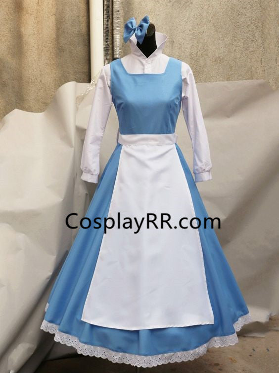 Belle blue dress cartoon costume for adults plus size