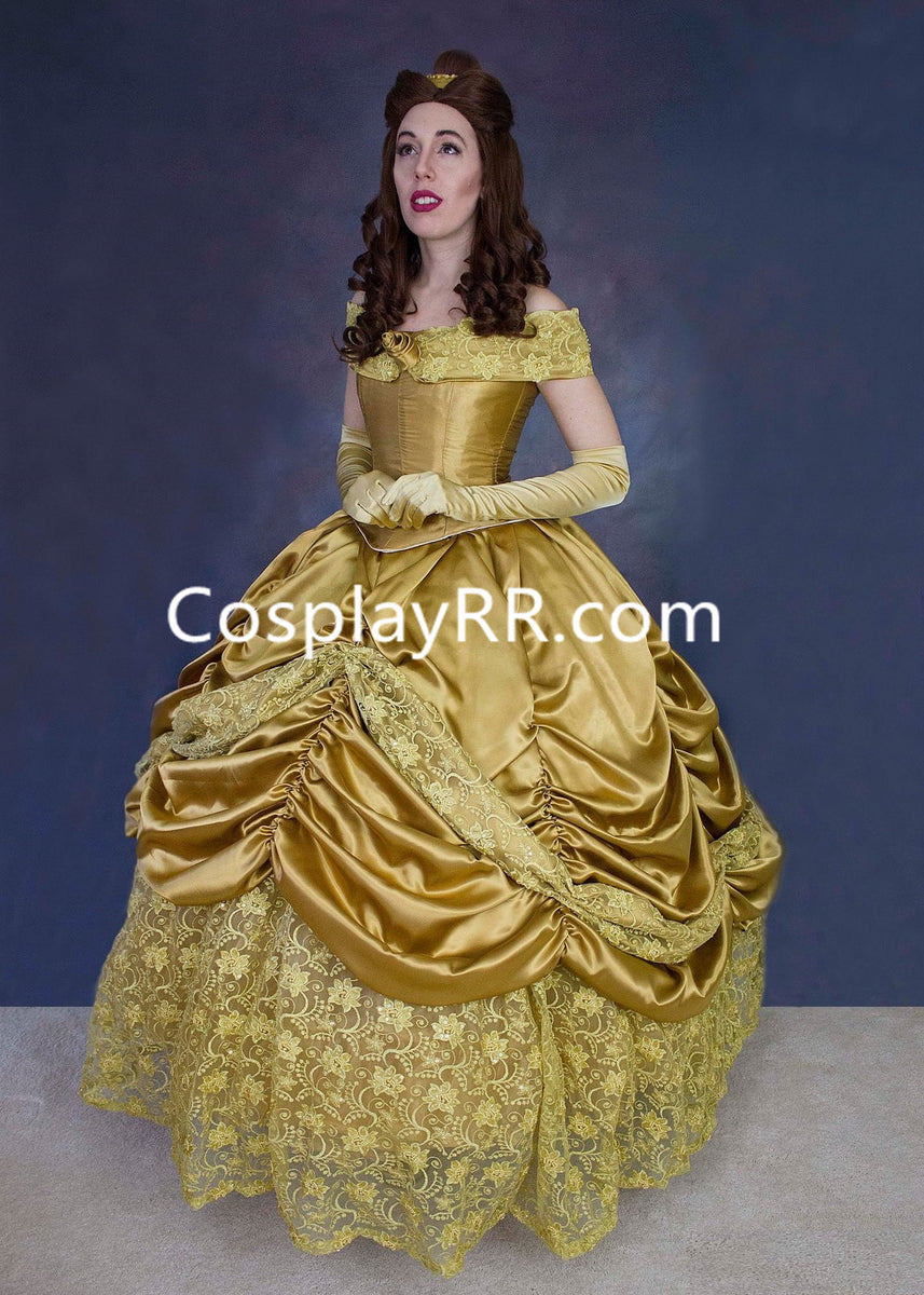 Princess Belle Dress Gold Costume  Cosplayrr