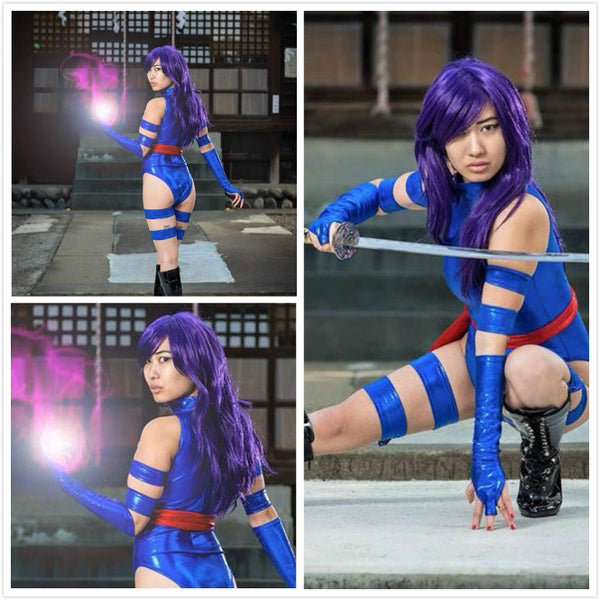 Psylocke Costume Metallic Mystique Spandex
