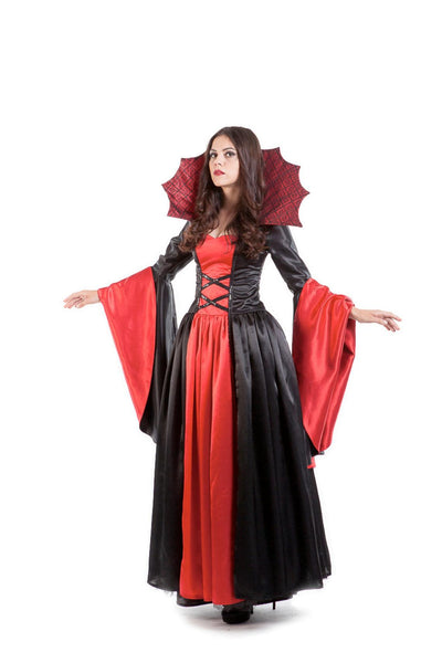 Vampiress Size 14 A fatally charming red and black satin vampire dress Vampire Costume Women's