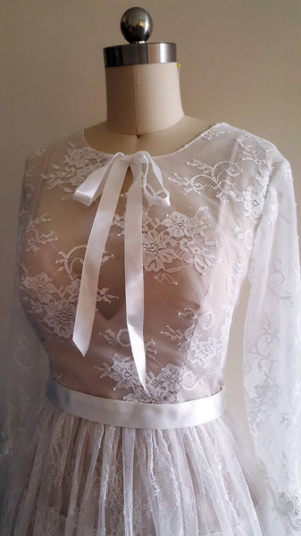 Lace Dress 20s Lace wedding dress long sleeve wedding dress  Bohemian wedding 1920s Wedding Dress Boho Wedding Dress Flapper