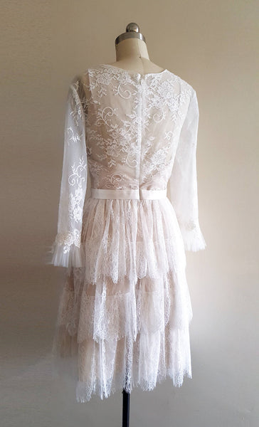 Lace Dress 20s Lace wedding dress long sleeve wedding dress  Bohemian wedding 1920s Wedding Dress Boho Wedding Dress Flapper