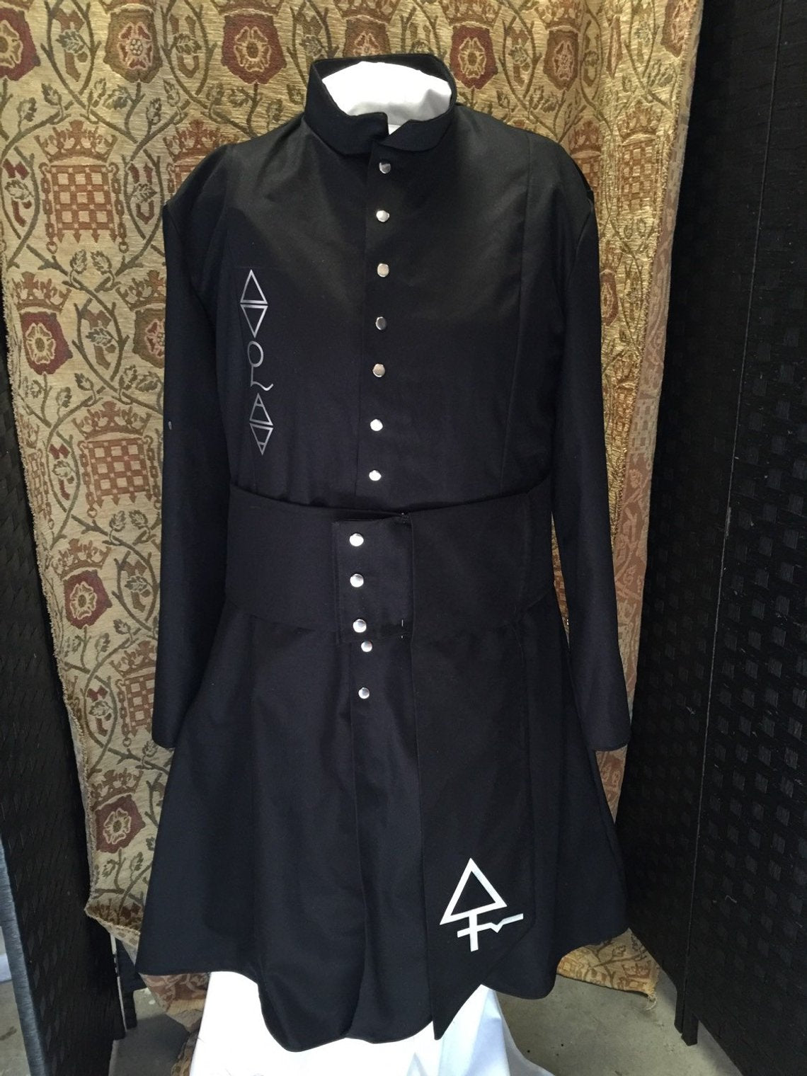 Ghost inspired coat including sash
