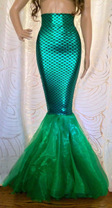 Sexy High Waist Adult Halloween Costume Fish Scale Mermaid Costume Tail Skirt