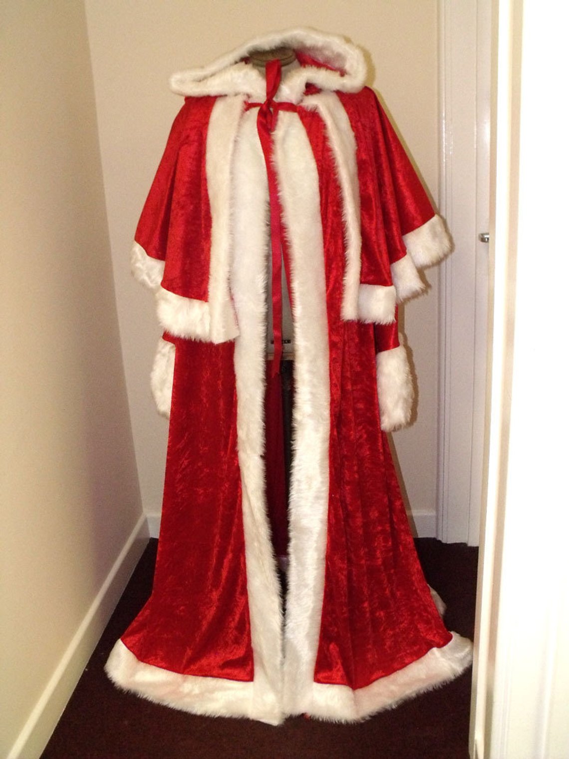 Red Crushed Velvet Santa Claus Costume