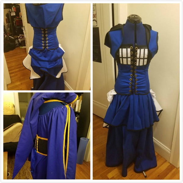 Tardis Steampunk Dress Blue Tardis Dress Corset Cosplay Costume