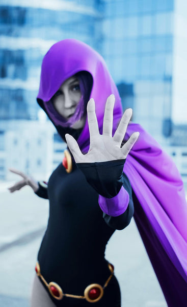 Teen titans go party Halloween cartoon network clothing comics Young justice Raven from Teen Titans Go cosplay cloak