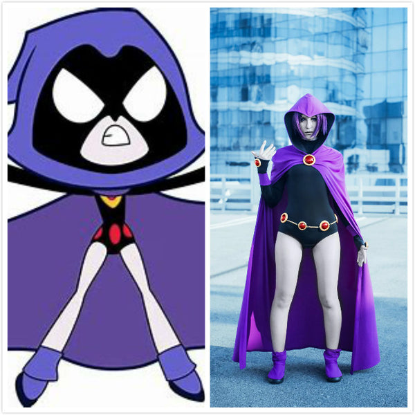 Teen titans go party Halloween cartoon network clothing comics Young justice Raven from Teen Titans Go cosplay costume