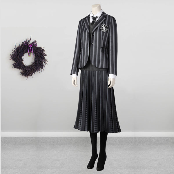 Costume Cosplay Nevermore School Uniform Suit Women's Outfit  The Addams Family Wednesday Addams