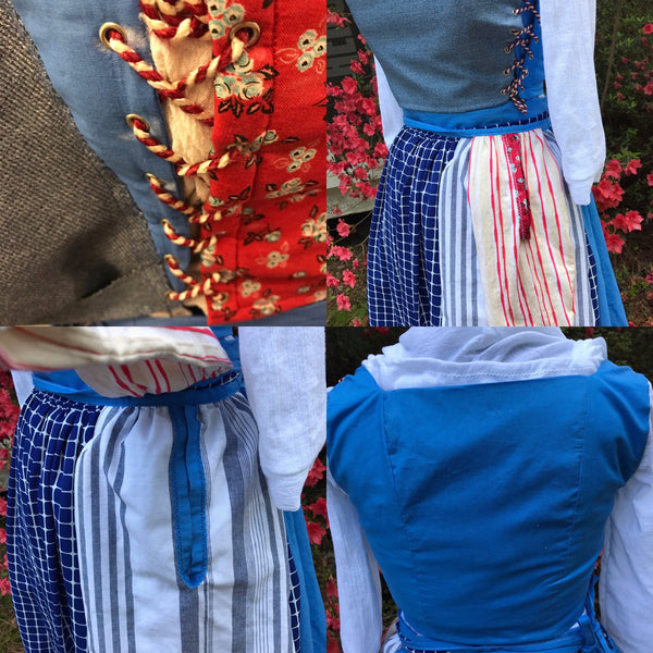 Costume Cosplay inspired by Live Action Belle Beauty and the Beast Movie Adult Blue Peasant Village Dress