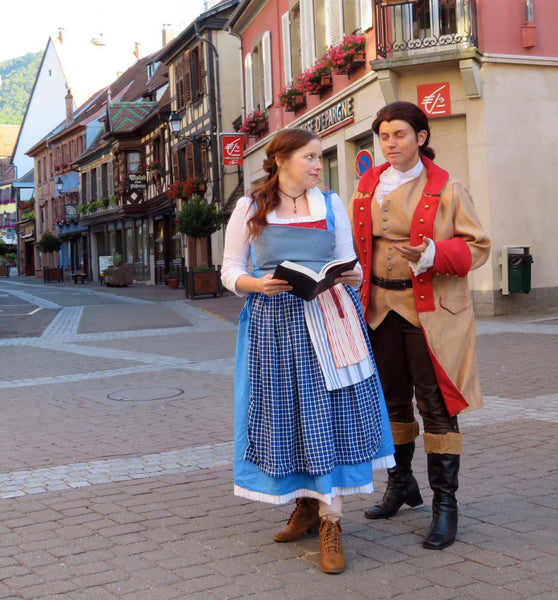 Costume Cosplay inspired by Live Action Belle Beauty and the Beast Movie Adult Blue Peasant Village Dress