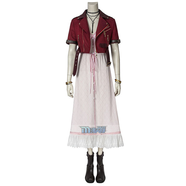 Cosplay Costume Dress from Final Fantasy 7 FF7 Outfit Aerith Gainsborough