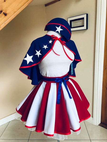 American flag costume,Cosplay cape USO cape