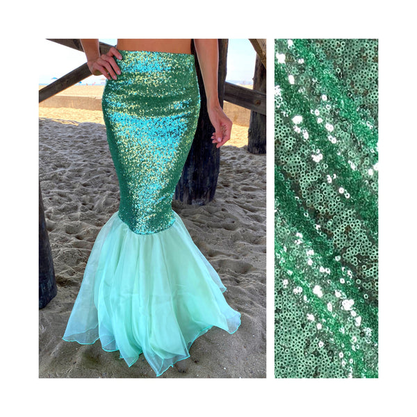 Tail skirt Halloween costume Aqua blue sequin mermaid