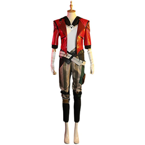 LOL Vi Women Cosplay Wig and Shoes Outfit Arcane Vi Cosplay Costume