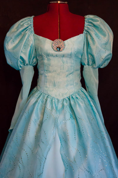 Costume ADULT Custom Size Cosplay DELUXE Little Mermaid Ariel AQUA Gown