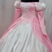 Little mermaid+hoopskirt Ariel pink dress Cosplay costume princess