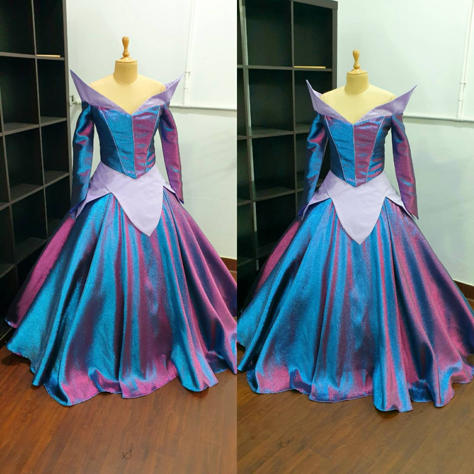 princess aurora color changing dress costume – Cosplayrr girl costume Variant:XL - 16/18, Blue Aurora has long blonde ZW COLLECTION MINI BALLOON