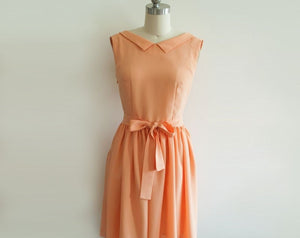 1960's vintage dress Custom made dress summer Dress Hollywood Paris as it sizzles Movie dress Audrey Hepburn Dress 60s Orange Dress