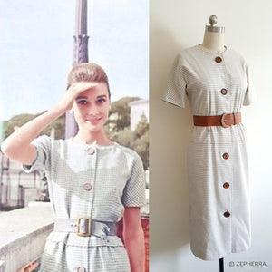 Holly Golightly dress Houndstooth dress 1960s dress vintage movie dress Custom Made dress Audrey Hepburn dress Breakfast at tiffany