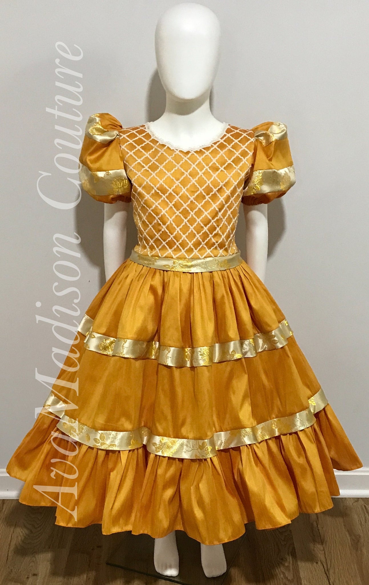 Lattice Bodice Brocade detail Victorian Dress AvaGilda Princess Girl Dress