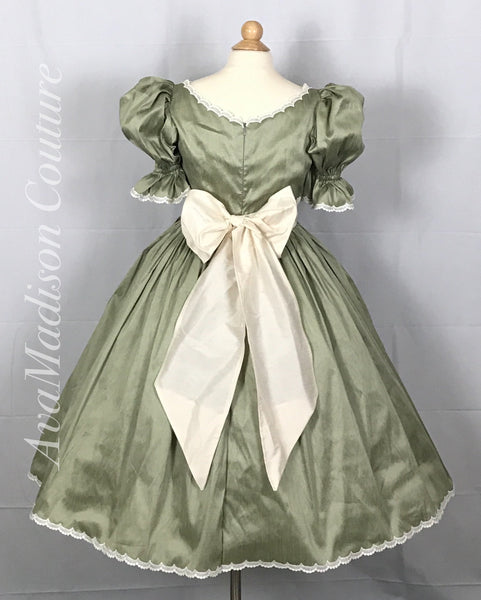 Puffy Sleeves Girls Victorian Style Dress Weddings Birthday Party Ballet AvaLivia Princess Flower Girl Dress