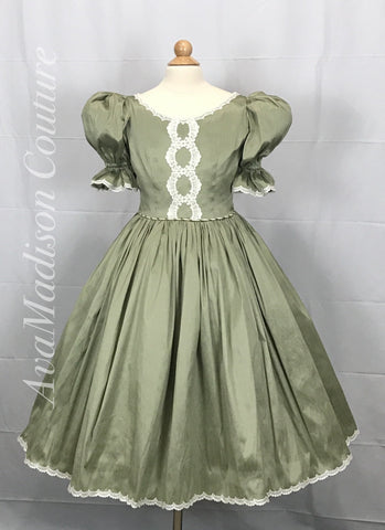 Puffy Sleeves Girls Victorian Style Dress Weddings Birthday Party Ballet AvaLivia Princess Flower Girl Dress