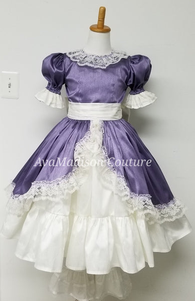 Girls Victorian Dress Ballet Recitals Birthday Party Many COLORS Available AvaLynn Princess Girl Dress Ruffles Puff Sleeves Ribbon
