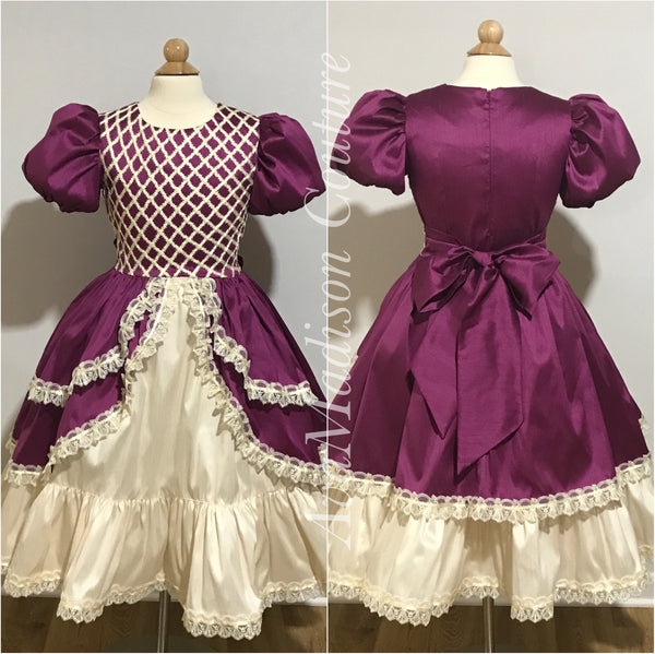 Girls Victorian Dress Ballet Recitals Birthday Party Many COLORS Available AvaLynnette Princess Dress Puff Sleeves Ribbonwork