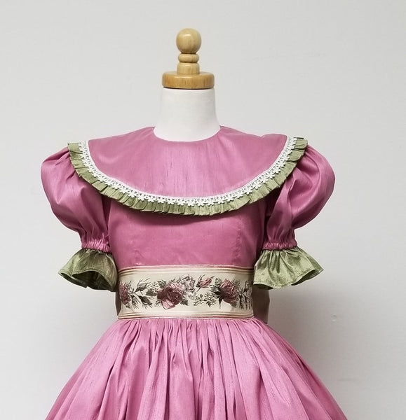 Puff Sleeves Girls Victorian Dress Weddings Birthday Party Ballet AvaMarie Princess Flower Girl Dress Ruffles Collar