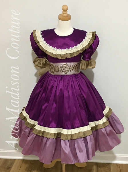 Collar Puff Sleeves Girls Victorian Dress Weddings Birthday Party Ballet AvaMelisse Princess Flower Girl Dress Ruffles