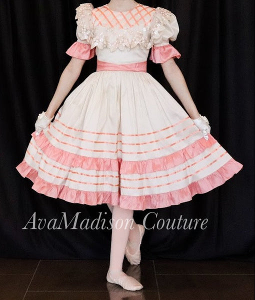 Puff Sleeves Victorian Dress Birthday Ballet Other COLORS Available AvaRella Princess Girl Dress Lace and Ribbon Yoke Detail