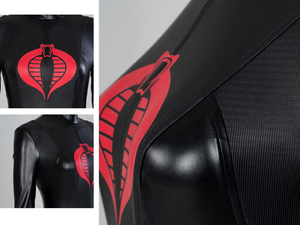 Uniform GI JOE A Real American Hero Cobra's Intelligence Officer Halloween Outfit Baroness Cosplay Black Jumpsuit Costume