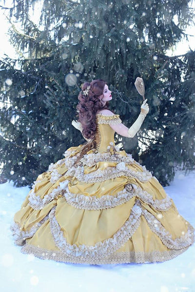 Belle Dress Corset Faitytale Gown Wedding Belle Gown Custom Petite to Plus Beauty and the Beast Wedding Dress Couture