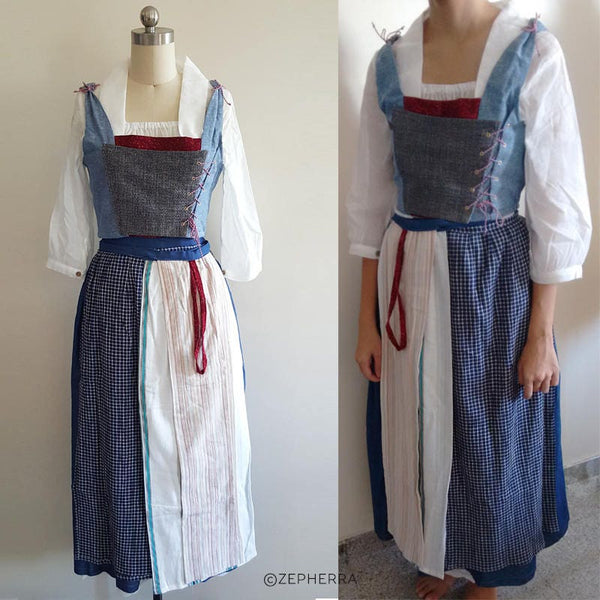 Belle Costume Belle town dress Belle Cosplay Emma Watson Custom made Belle Peasant Dress Beauty and the Beast 2017
