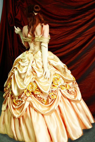 Adult Belle cosplay costume Belle Belle's Gold Dress Costume