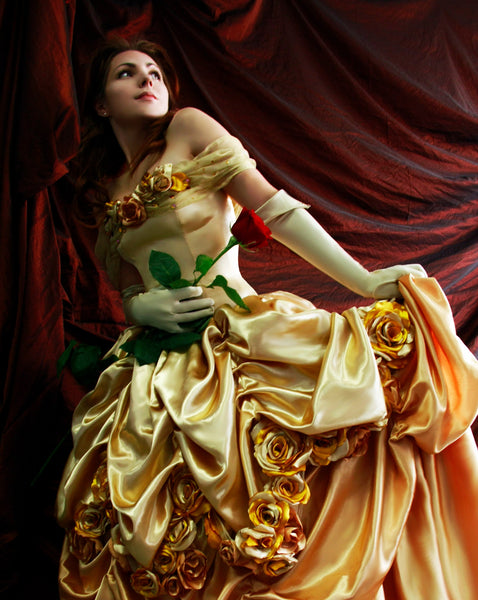 Adult Belle cosplay costume Belle Belle's Gold Dress Costume