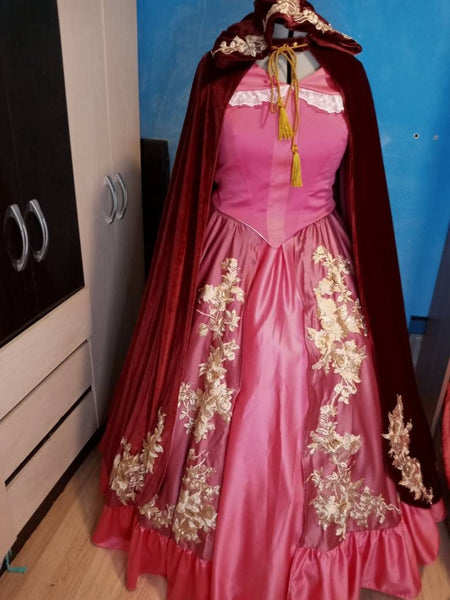 Beauty and the Beast Belle pink Dress Costume cosplay